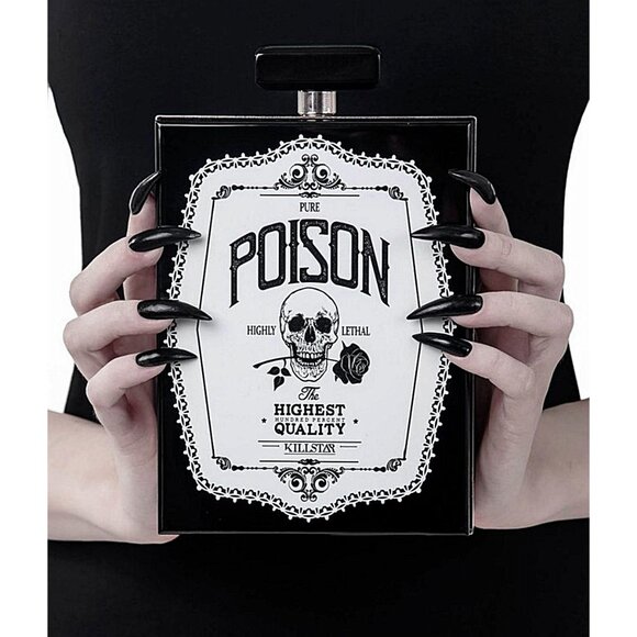 KILLSTAR Pure Poison hard case flask shaped clutch bag - Picture 1 of 10